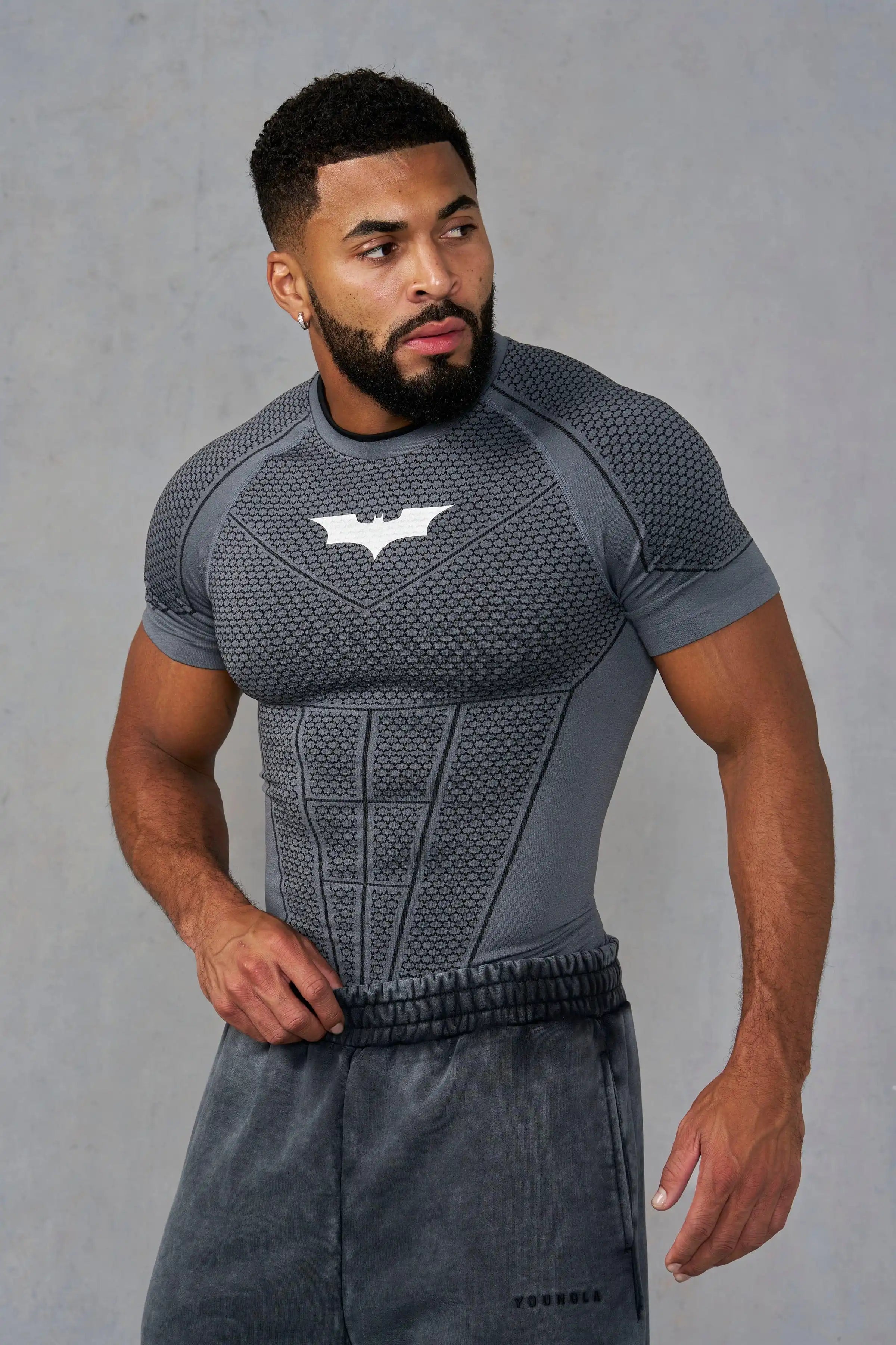 Men's Batman Print Compression T-Shirt, Gym Top