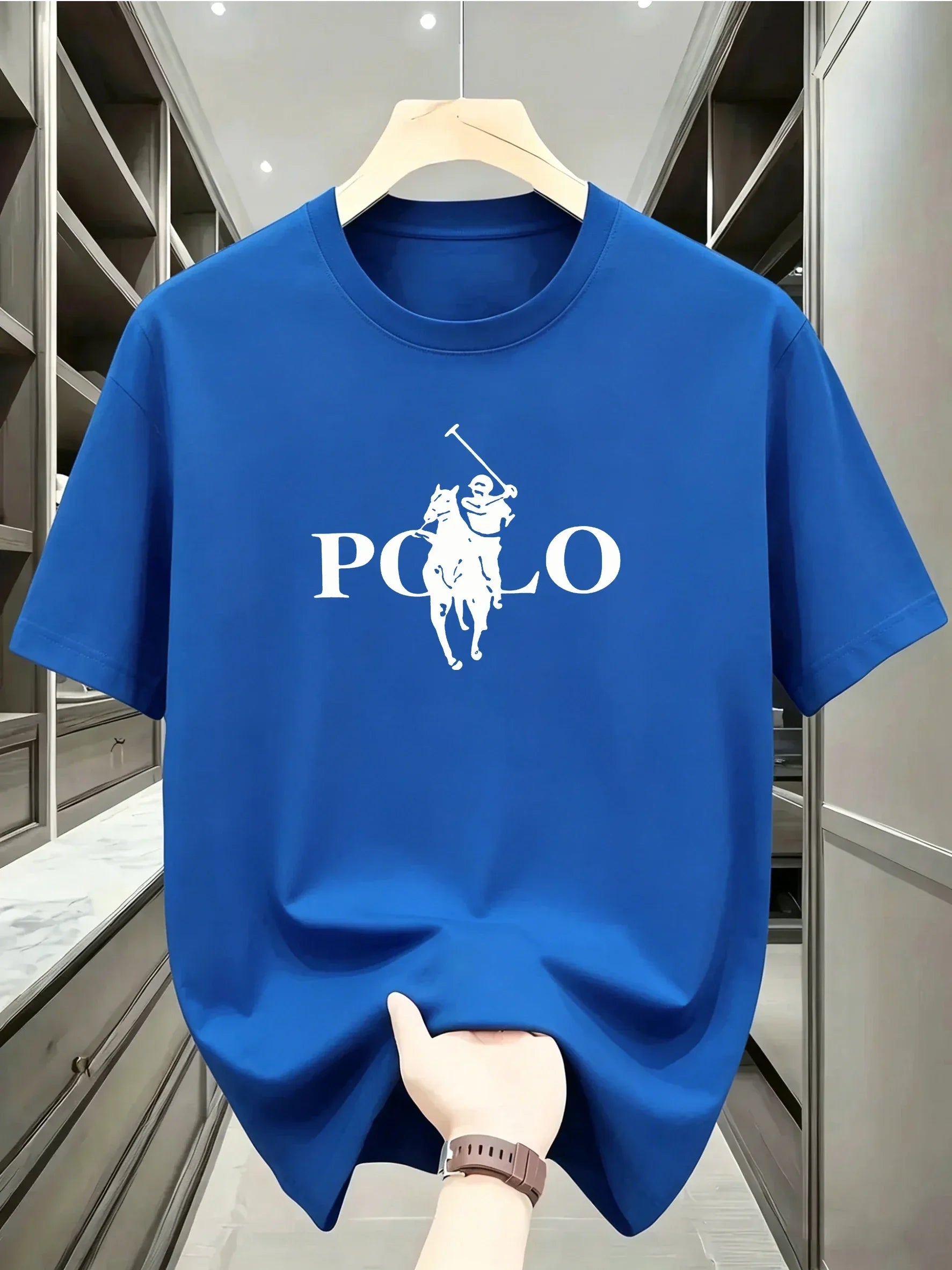Men's Summer Simple and Fashionable Casual Business Short Sleeved T-shirt
