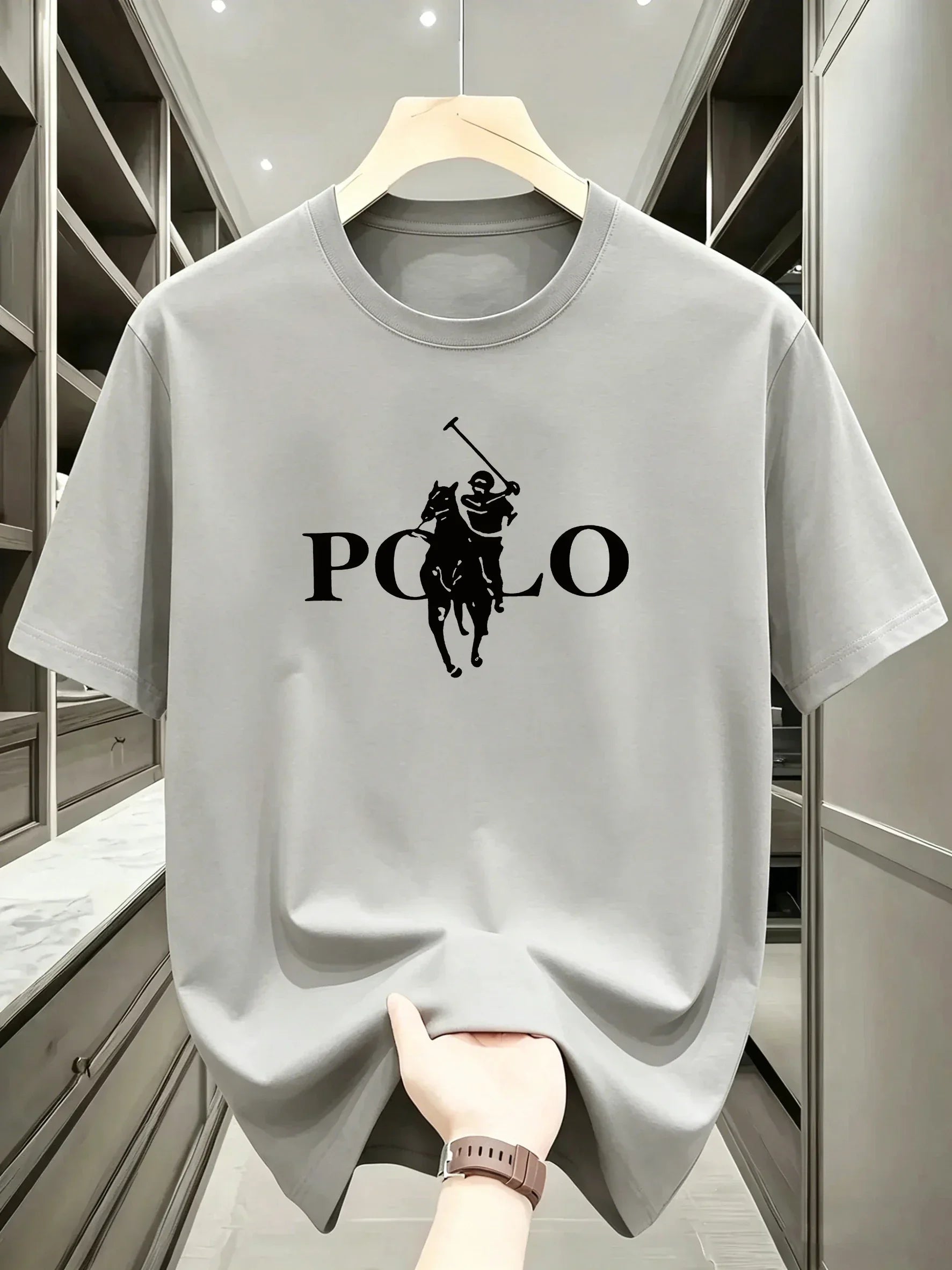 Men's Summer Simple and Fashionable Casual Business Short Sleeved T-shirt