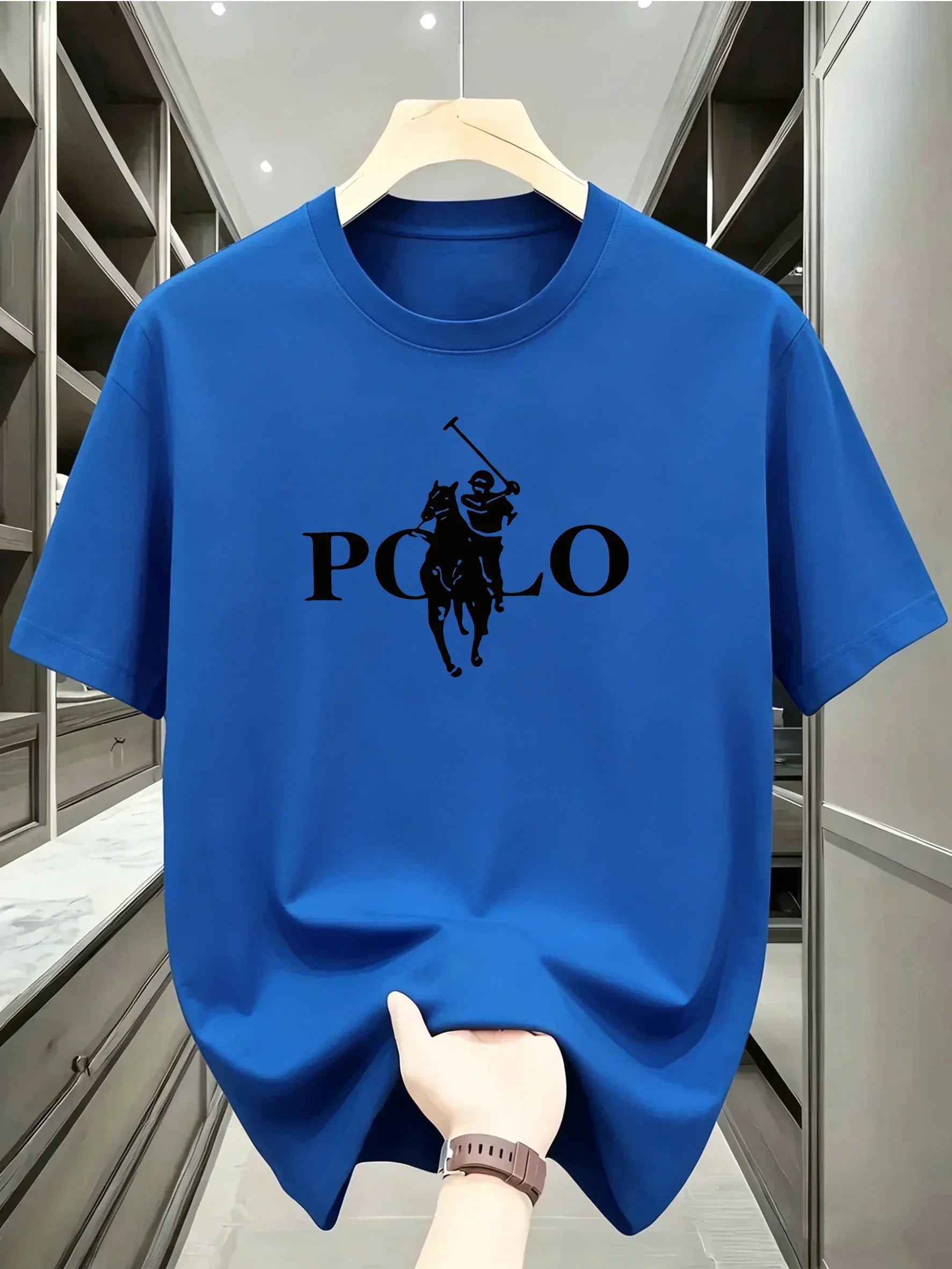 Men's Summer Simple and Fashionable Casual Business Short Sleeved T-shirt