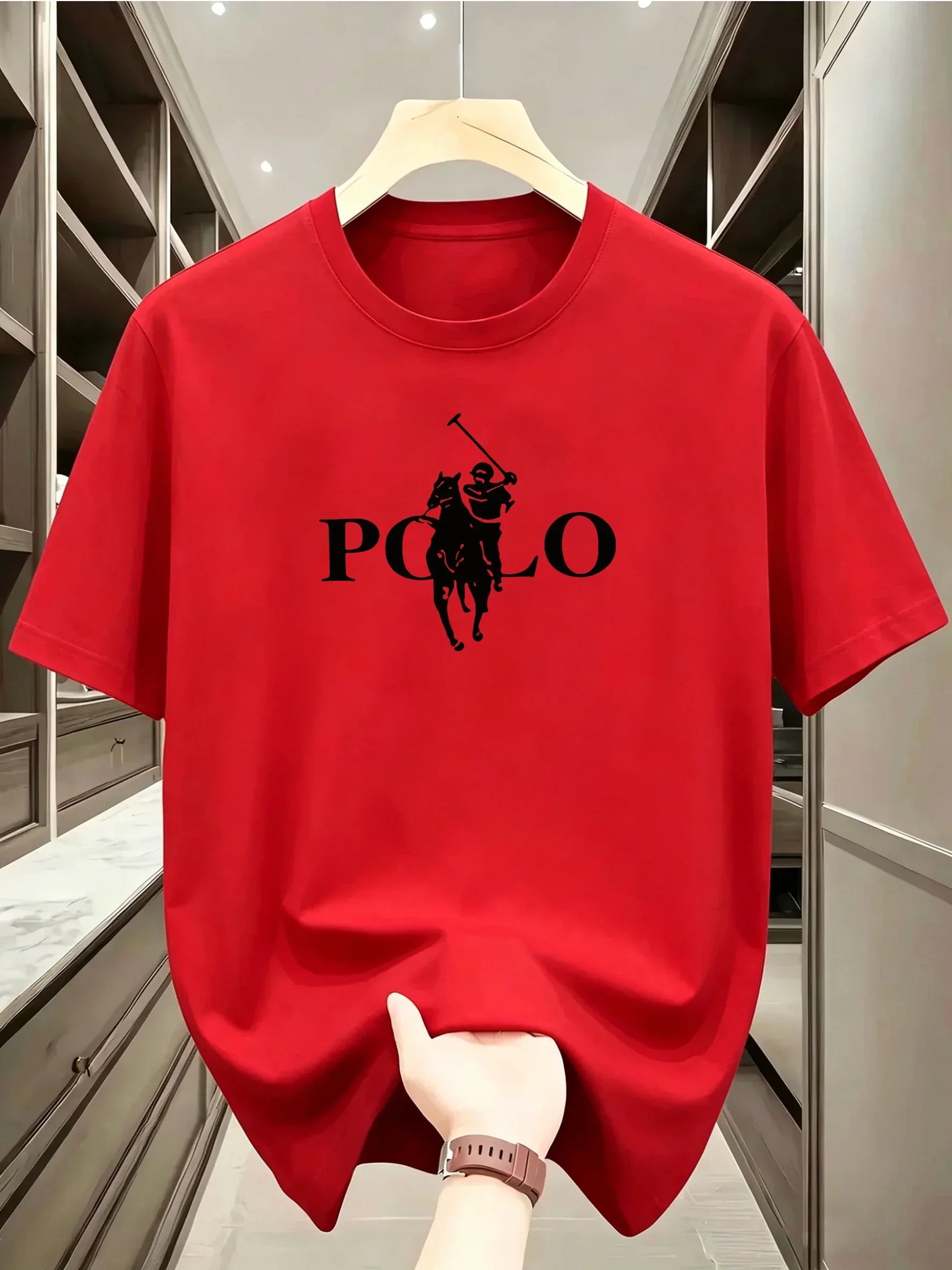 Men's Summer Simple and Fashionable Casual Business Short Sleeved T-shirt