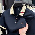Personality letter jacquard lapel short sleeve T-shirt men