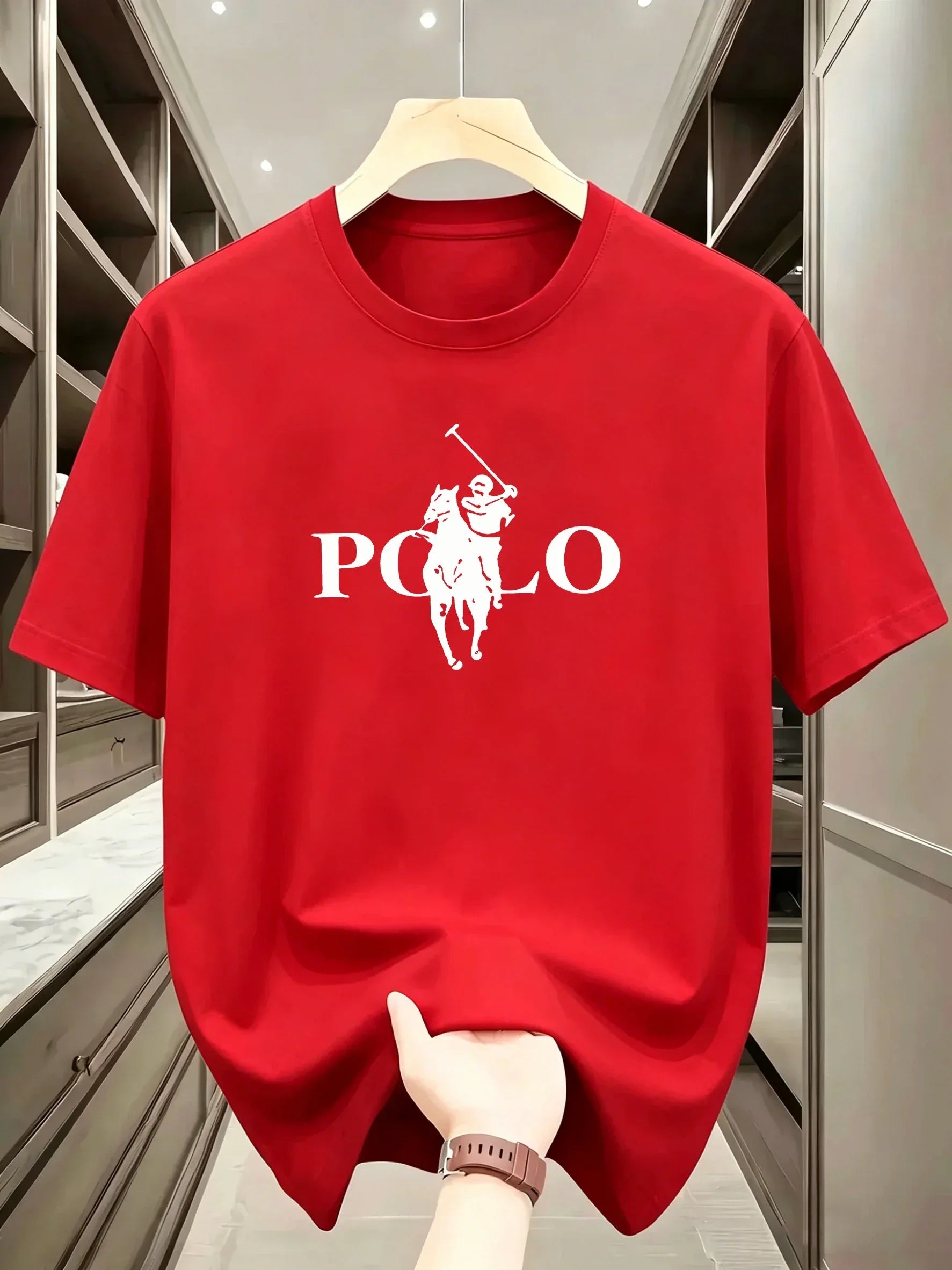 Men's Summer Simple and Fashionable Casual Business Short Sleeved T-shirt